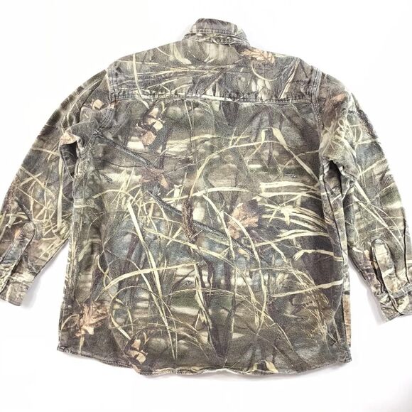 Ducks Unlimited mens Flannel shacket XL real Camo thick hunting Chamois cloth - Picture 4 of 4